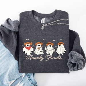 Howdy Ghouls, Cowboy Ghosts, Western, Halloween Sweatshirt — view 4
