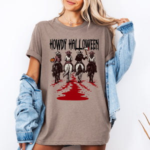 Howdy Halloween Western Cowgirl Spooky Vibe Inspired by Desert Nights and Saloon Legends Graphic Tee — view 2