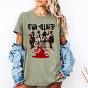 Howdy Halloween Western Cowgirl Spooky Vibe Inspired by Desert Nights and Saloon Legends Graphic Tee — view 3