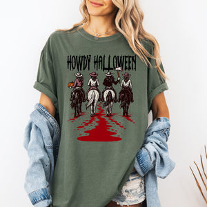 Howdy Halloween, Cowgirls, Western, Spooky Limited Edition Collection Comfort Colors Tee — view 5