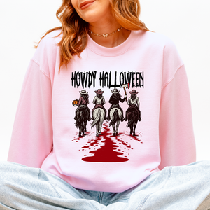 Howdy Halloween Cowgirls Western Spooky Vintage Inspired Parade Edition Sweatshirt — view 6