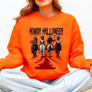 Howdy Halloween Cowgirls Western Spooky Vintage Inspired Parade Edition Sweatshirt — view 7