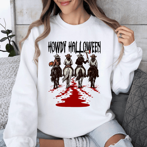 Howdy Halloween Cowgirls Western Spooky Vintage Inspired Parade Edition Sweatshirt — view 8