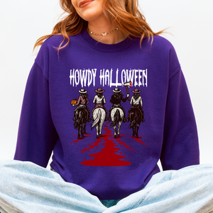 Howdy Halloween Cowgirls Western Spooky Vintage Inspired Parade Edition Sweatshirt — view 10