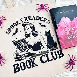 Spooky Readers Book Club Canvas Tote Bag | Eco-Friendly Halloween Bookish Accessory for Book Lovers — view 3