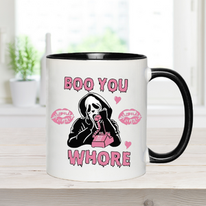 Scream Boo You Whore Halloween Coffee Mug — view 1