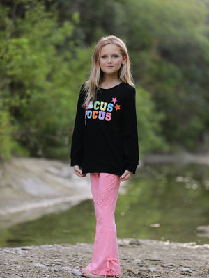 Halloween Black Top + Pink Bell Bottoms — view 4