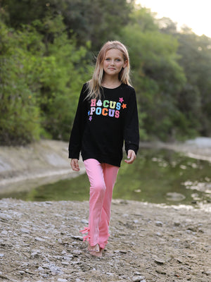 Halloween Black Top + Pink Bell Bottoms — view 3