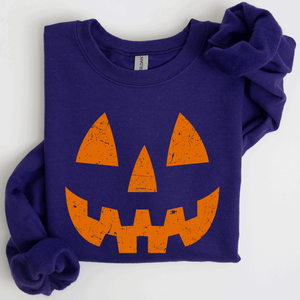 Jack O Lantern Halloween Design Cozy Autumn Festive Night Scene Illustration Style Sweatshirt — view 9
