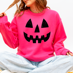 Jack O Lantern Halloween Design Cozy Autumn Festive Night Scene Illustration Style Sweatshirt — view 8