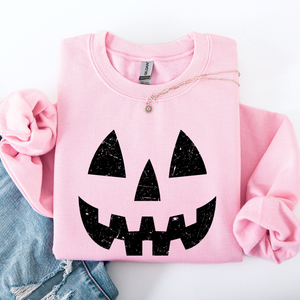 Jack O Lantern Halloween Design Cozy Autumn Festive Night Scene Illustration Style Sweatshirt — view 6
