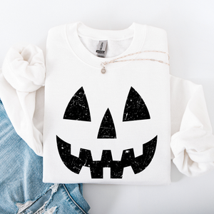 Jack O Lantern Halloween Design Cozy Autumn Festive Night Scene Illustration Style Sweatshirt — view 10