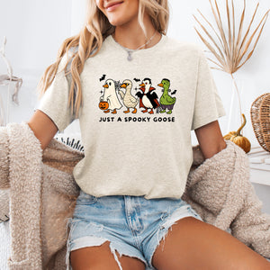 Just A Spooky Goose Dracula Vampire Ghost Mummy Halloween Character Edition Graphic Tee — view 3
