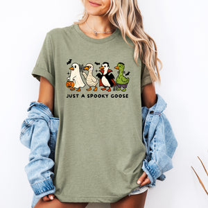 Just A Spooky Goose Dracula Vampire Ghost Mummy Halloween Character Edition Graphic Tee — view 1
