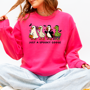 Just A Spooky Goose Dracula Vampire Ghost Mummy Halloween Themed Graphic Sweatshirt — view 7