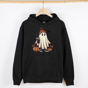 Coffee Lover Ghost Western Witch Aesthetic Halloween Meme Vintage Graphic Hoodie — view 6