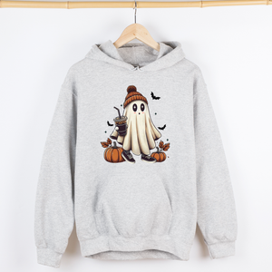 Coffee Lover Ghost Western Witch Aesthetic Halloween Meme Vintage Graphic Hoodie — view 4