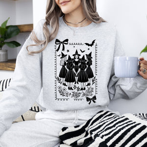 Halloween Witches Vintage Ghost Pumpkin Retro Spooky Season Cozy Graphic Sweatshirt — view 1