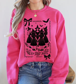 Halloween Witches Vintage Ghost Pumpkin Retro Spooky Season Cozy Graphic Sweatshirt — view 2