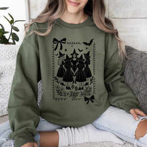 Halloween Witches Vintage Ghost Pumpkin Retro Spooky Season Cozy Graphic Sweatshirt — view 6