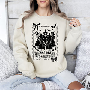 Halloween Witches Vintage Ghost Pumpkin Retro Spooky Season Cozy Graphic Sweatshirt — view 4