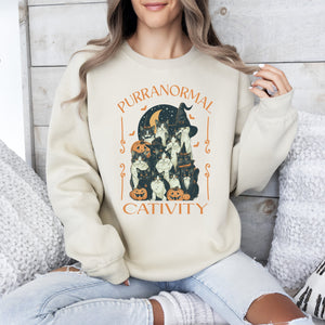 Purranormal Cativity Vintage Ghost Cowgirl Halloween Pumpkin Retro Spooky Graphic Sweatshirt — view 4