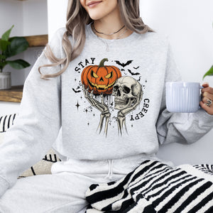What If The Anxious Skeleton Ghost Western Vintage Halloween Spooky Graphic Sweatshirt — view 2