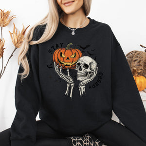 What If The Anxious Skeleton Ghost Western Vintage Halloween Spooky Graphic Sweatshirt — view 8