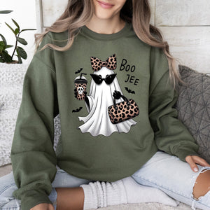 Fancy Boujee Ghost Halloween Bow Coquette Western Vintage Pumpkin Retro Spooky Graphic Sweatshirt — view 7