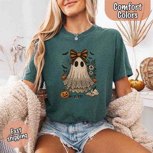 Lace Ghost Comfort Colors Halloween Shirt – Women’s Spooky Tee — view 11