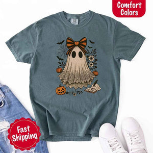 Lace Ghost Comfort Colors Halloween Shirt – Women’s Spooky Tee — view 9