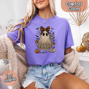 Lace Ghost Comfort Colors Halloween Shirt – Women’s Spooky Tee — view 13