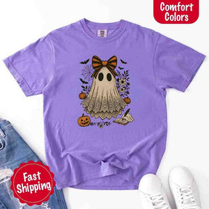 Lace Ghost Comfort Colors Halloween Shirt – Women’s Spooky Tee — view 14
