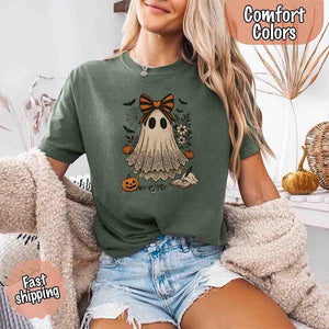 Lace Ghost Comfort Colors Halloween Shirt – Women’s Spooky Tee — view 10