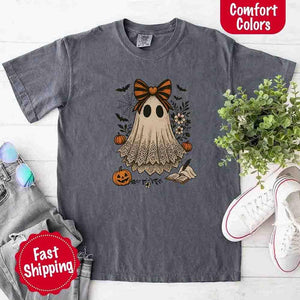 Lace Ghost Comfort Colors Halloween Shirt – Women’s Spooky Tee — view 16