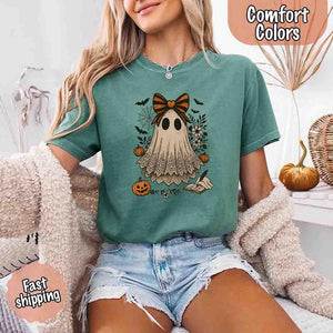 Lace Ghost Comfort Colors Halloween Shirt – Women’s Spooky Tee — view 17