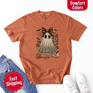 Lace Ghost Comfort Colors Halloween Shirt – Women’s Spooky Tee — view 20