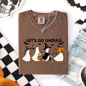 Let's Go Ghouls Funny Geese Goose Halloween Witch Spooky Season Comfort Colors Tee — view 8