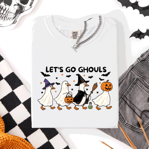 Let's Go Ghouls Funny Geese Goose Halloween Witch Spooky Season Comfort Colors Tee — view 10