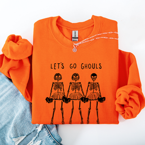 Let's Go Ghouls Skeleton Cheerleaders Halloween Night Parade Spooky Spirit Sweatshirt — view 10
