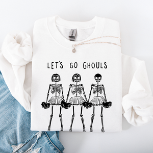 Let's Go Ghouls Skeleton Cheerleaders Halloween Night Parade Spooky Spirit Sweatshirt — view 8