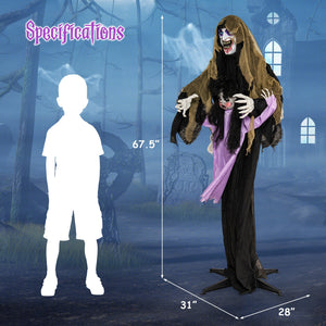 Lighted and Animated Halloween Decoration Outdoor Vampire with LED for Yard Lawn — view 5