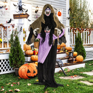 Lighted and Animated Halloween Decoration Outdoor Vampire with LED for Yard Lawn — view 6