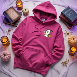 Little Ghost Iced Coffee Hoodie – Cute Halloween Ghost Hoodie — view 4