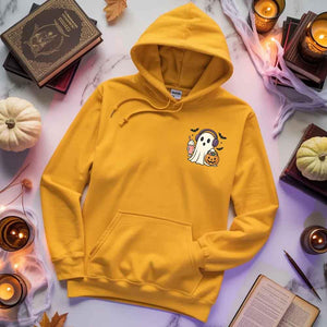 Little Ghost Iced Coffee Hoodie – Cute Halloween Ghost Hoodie — view 7