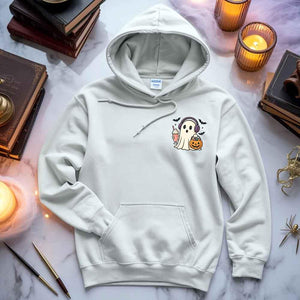 Little Ghost Iced Coffee Hoodie – Cute Halloween Ghost Hoodie — view 8