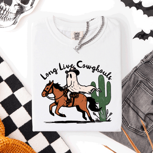 Long Live Cowghouls, Cowgirls Western Halloween Cute Celebration Comfort Colors Tee — view 8