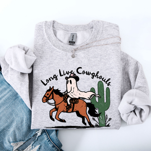 Long Live Cowghouls And Cowgirls Western Halloween Spooky Spirit Vibe Sweatshirt — view 2