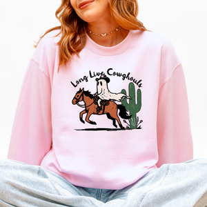 Long Live Cowghouls And Cowgirls Western Halloween Spooky Spirit Vibe Sweatshirt — view 4