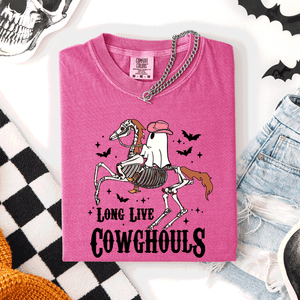 Long Live Cowghouls Skeleton Ghost Horse Halloween Spooky Night Gothic Vibes Comfort Colors Tee — view 5